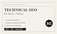 fix technical SEO issues in react and nextjs websites