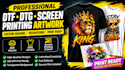 create and recreate designs for dtf, dtg and screen printing artwork