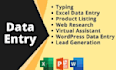 copy paste work and PDF to excel data entry