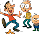 draw a cartoon characters in a funny sketch