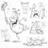 draw a cartoon characters in a funny sketch