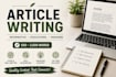 write engaging and informative articles for you