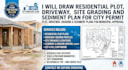 draw residential plot, driveway, site grading and sediment plan for city permit
