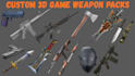 create custom stylized low poly 3d game assets weapon model design game props