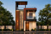 design a modern 3d home exterior elevation and realistic render