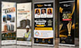 design retractable, backdrop, step and repeat banner and roll ups in 3 hrs