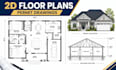create commercial 2d floor plan and architectural permit drawing