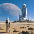 create cinematic space art and sci fi environment illustration