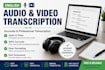 trancribe audio and video