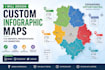 design a custom infographic map for reports, presentations and marketing