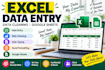 do excel data entry, data cleaning and google sheets