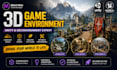 do 3d game environment, unity game environment, landscape design, level design