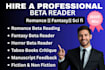 beta read and critique your manuscript fantasy fiction sci fi novel