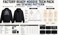 create factory ready hoodie tech pack and sewing pattern for streetwear brands
