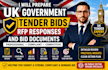 prepare UK government tender bids, rfp responses and bid documents