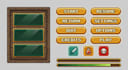 design retro pixel art game UI, hud, health bars, and menu frames