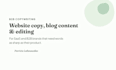 write b2b website copy, blog content, and proofread text