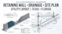 retaining wall demolition plan drainage site plan   utility layout texas florida