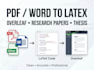convert PDF or word document to latex code and PDF format