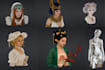 create colorful artistic 3d character busts