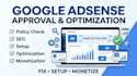 setup google adsense, fix rejection issues and optimize your website