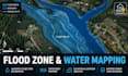 flood zone map with water body and elevation data for property