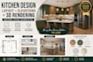 custom design your kitchen with 2d and 3d layout, materials and lighting