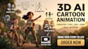 create 3d ai cartoon video animation for youtube