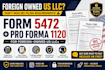 prepare form 5472 and pro forma 1120 for foreign owned US llc