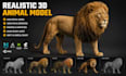create realistic 3d animal model animal rigging pet model fur xgen unity games