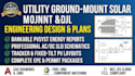 design utility ground mount solar pv layout, sld, autocad and pvsyst