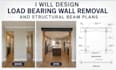 design load bearing wall removal and structural beam plans