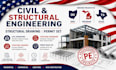 civil, structural engineering structural drawing permit set in ohio,michigan,tx