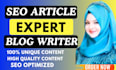 do SEO blog post writing, content writing and article writing