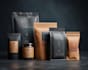 create coffee mockup, packaging, and label sticker design