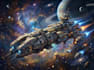 illustrate a sci fi spaceship design