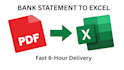convert PDF bank statement to excel and clean data in 6 hours