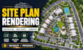 render architectural site plan, master plan, landscape plan and real estate