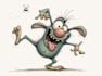 draw a cartoon character in a funny sketch