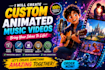creat animation with lyrics and music