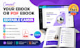 convert your ebook or PDF ebook to editable canva