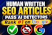 write human written SEO blog post and remove ai detection