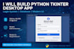 build python tkinter desktop app with login system