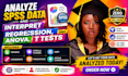 analyze spss data and interpret regression, anova, and t tests
