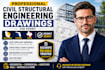 create civil structural engineering drawings for california florida texas permit