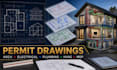create architectural, electrical, plumbing, hvac and mep permit drawings