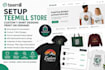 setup teemill store custom tshirt designs print on demand product upload SEO