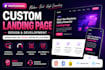 create a modern HTML CSS javascript landing page