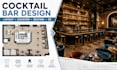 design bar interior layout with cocktail counter, seating plan and 3d rendering