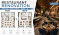 design restaurant renovation with floor plan, space planning and seating layout